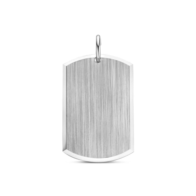 Zilveren gerhodineerde graveerhanger poli/mat 30 mm - 1341748