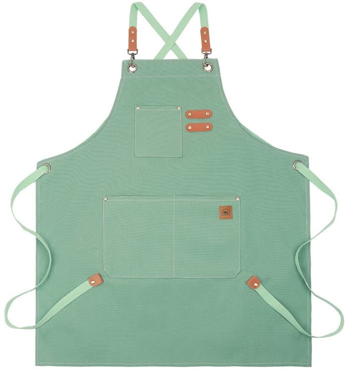 Tamarow Premium Keukenschort - Werk en BBQ Schort - Kookschort - Crossback - Mint