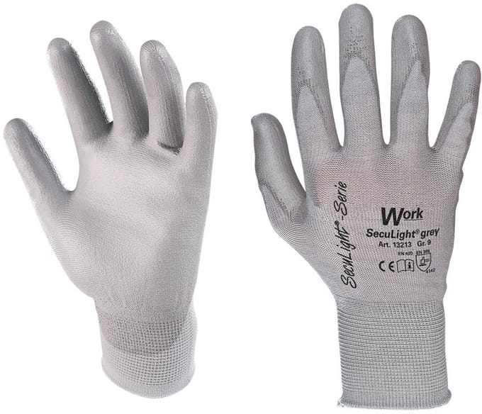 Beschermende handschoen Work SecuLight maat 7 (S) Grijs