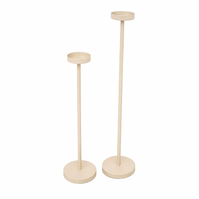 LOFT42 Vloerkandelaar Set Eve Rond - Beige metaal