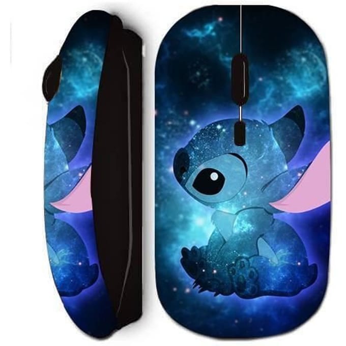Draadloze muis maniacase zwart Stitch blauw frand blauw