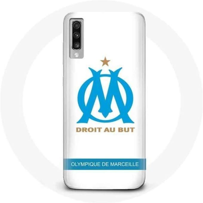 Coque - Olympique de Marseille - Galaxy A70 - Logo - Souple - Protection téléphone blanc