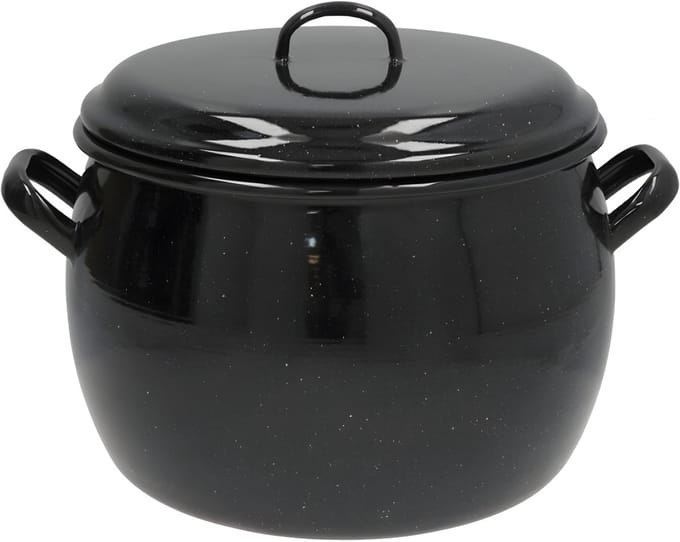Gerimport kook / soeppan - zwart - D24 cm - 9 ltr - alle warmte bronnen - emaille