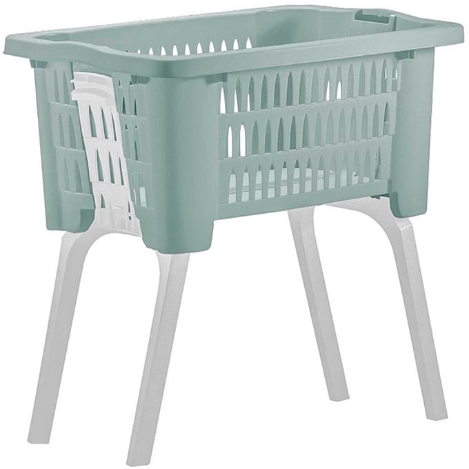 Wasmand op poten groen 38 liter 39 x 59 x 29 cm kunststof
