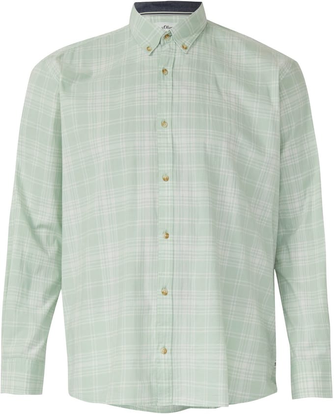 s.Oliver - male - Regular fit: geruit katoenen overhemd met button-down kraag