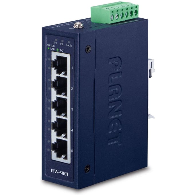 PLANET Industrial 5-Port 10/100TX Compact Ethernet
