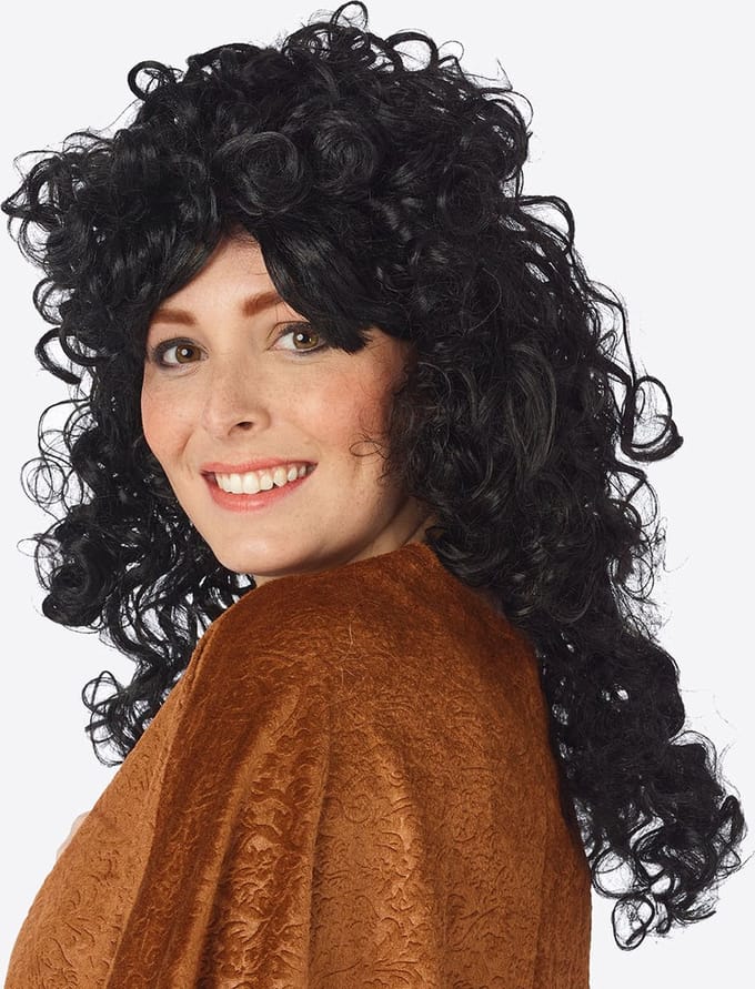 Pruik Zwarte Lange Krullen Yara
