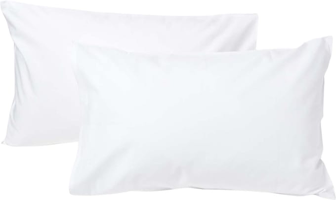 Homescapes Kinder Kussensloop 40x60 cm – Set van 2 – Uni Wit – Egyptisch Katoen – OEKO-TEX®