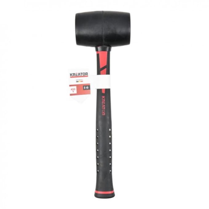 Kreator Rubberen hamer KRTH90701 - Slaggereedschap, 450 fiber - zwart - Gereedschap, Handgereedschap