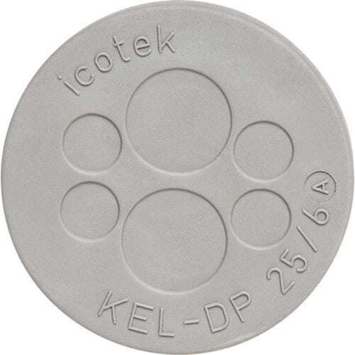 Icotek KEL-DP 25/4 Kabeldoorvoeringsplaat Klem-Ø (max.) 8 mm Elastomeer Grijs 1 stuk(s)