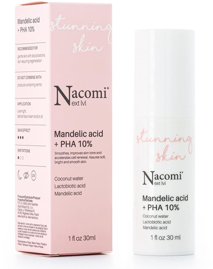 Nacomi Stunning Skin Mandelic Acid - Amandelzuur+PHA Serum 10% 30ml.