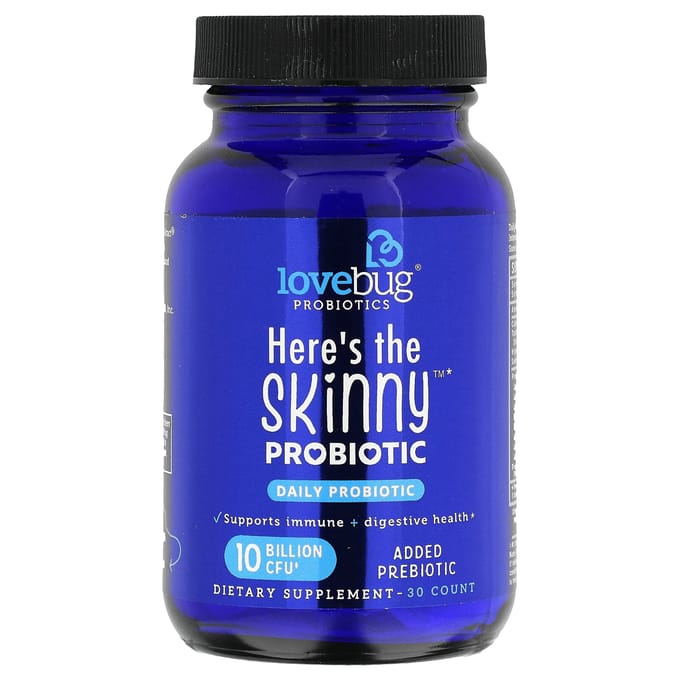 LoveBug Probiotics, Voici le Probiotique Skinny, 10 milliards d'UFC, 30 comprimés