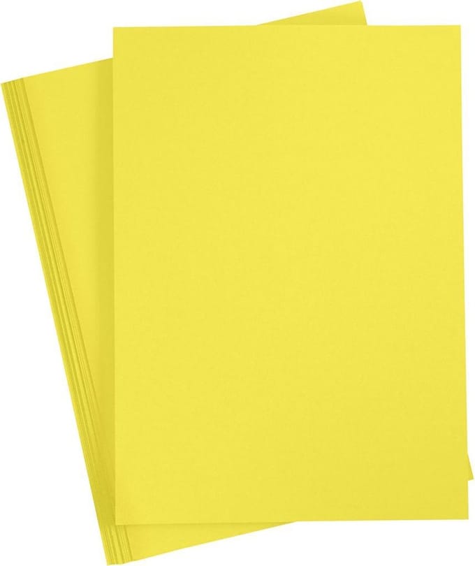 Gekleurd Karton A4,210x297 mm, 180 gr, sun yellow, 20 vel | Knutselkarton