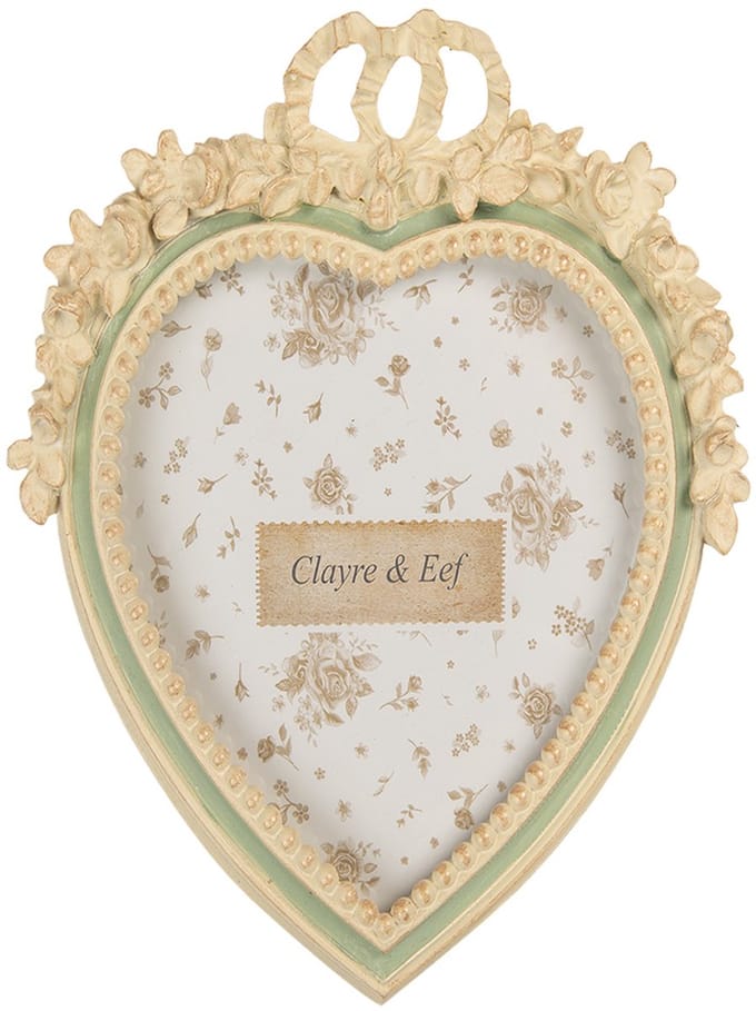 Clayre & Eef Fotolijst 13x18 cm Beige Groen Kunststof