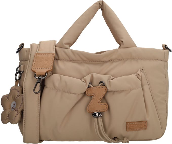 Zebra Trends Juna Handtas - Schoudertas - Puffy - Dames - Crossbody - Lichttaupe