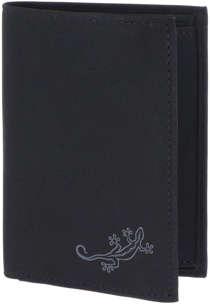 oxmox portemonnee New Cryptan RFID Protect Kombibörse Lizard 2.0 Print Grey Black zwart