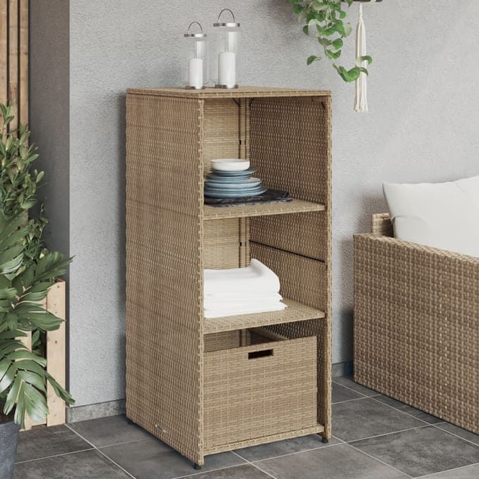 vidaXL - Tuinkast - 50x55x115 - cm - poly - rattan - beige