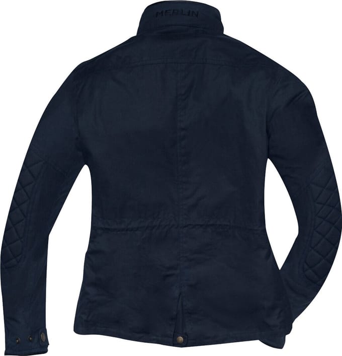 Merlin Buxton II Dames Marine Blauw Wax Motorjas - Jas