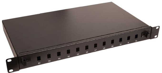 Fibre patch panel 19" 1U 12