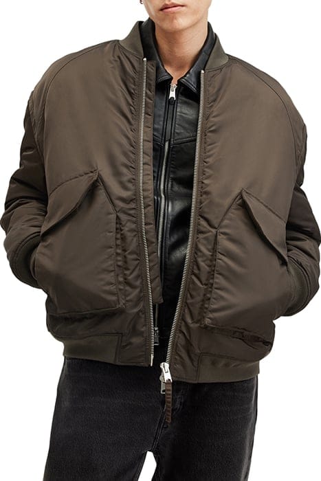 AllSaints Hawk Bomber Dull Khaki Green Taglia: XXL | Bomber Outlet | Uomo | Marrone