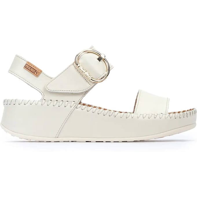Pikolinos Witte leren sandalen Marina - Spronghoogte 5cm