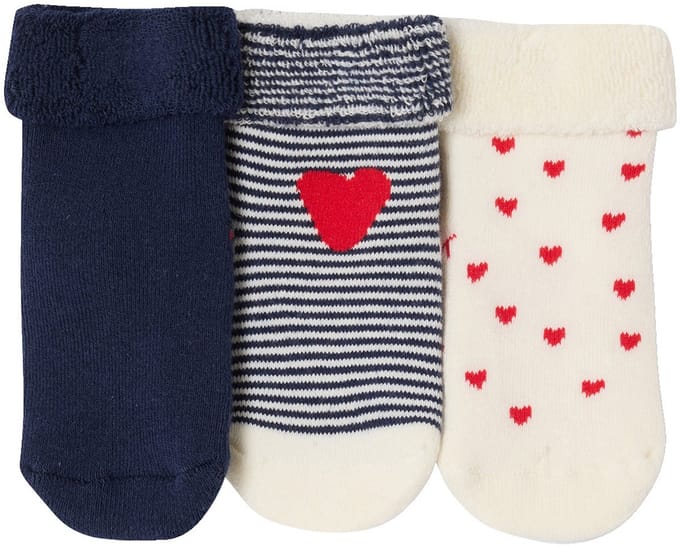 Vertbaudet Set van 3 paar sokken « hartjes » babymeisje
