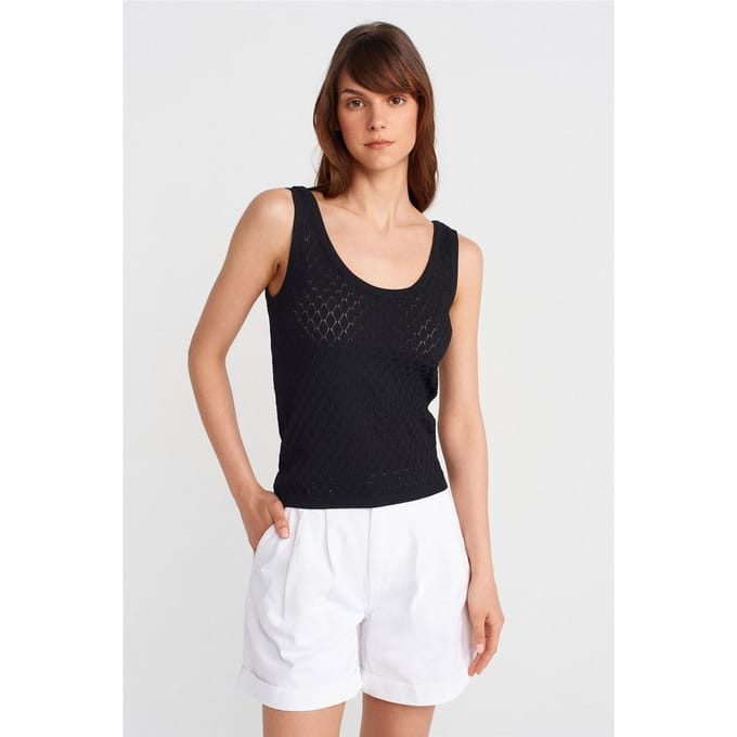 Gestructureerde Geribbelde Mouwloze Blouse