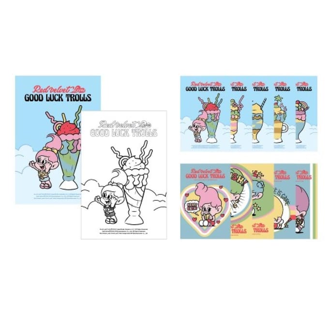 Red Velvet   Kleurpostkaartenset   2020 Trolls Pop-Up Store white
