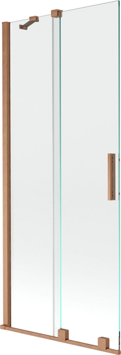 Mexen Velar 2-delig verschuifbaar badscherm 80 x 150 , transparant, geborsteld koper - 896-080-000-01-65