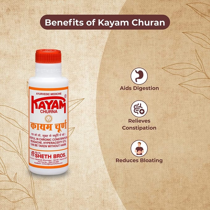 Ayurvedic Kayam Churna - Useful in Chronic Constipation, Headache, Hyperacidity - Chronische Constipatie, Hoofdpijn en maagzuur