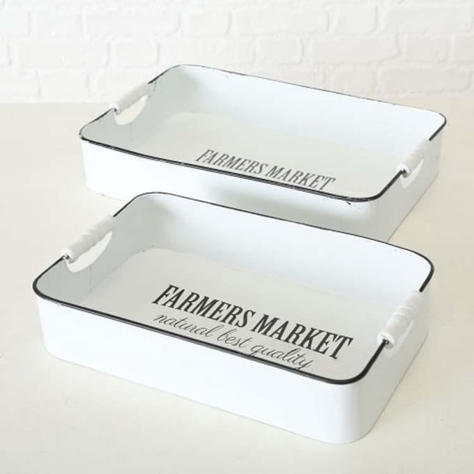 Dienblad boeren markt set van 2 stuks
