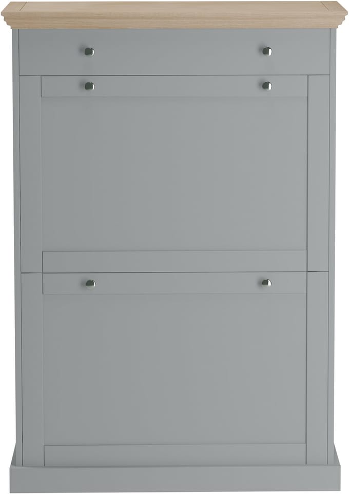 Binz-Schoenenkast - 2 Kleppen 1 Lade - Grijs Eikenlook