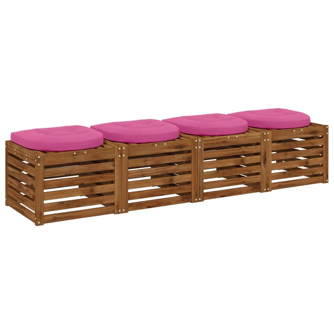 vidaXL - 4-Piece - Zitkussens - 4 - st - 100% - Polyester - Roze - 45 - x - 45 - x - 5 - cm