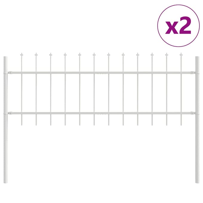 vidaXL - Tuinhek - WOERDEN - 2 - st - 3,4 - x - 0,6 - m - Poedergecoat - staal - Wit