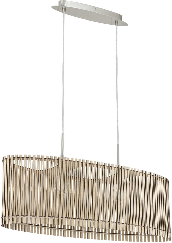 EGLO Sendero - Hanglamp - 2 Lichts - Nikkel-Mat - Ahorn