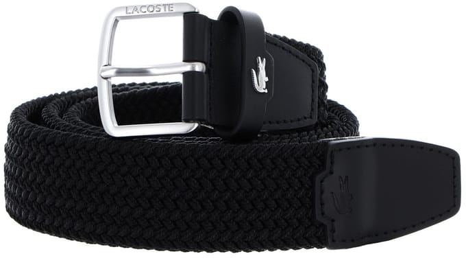 LACOSTE Riem Casual Stretch Wowen Belt W90 Noir Zwart