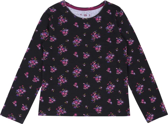 Zwarte blouse met kleine bloemetjes