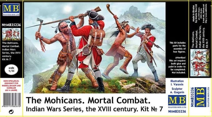 Master Box Modelbouwpakket Militaire voertuigen - 35236 The Mohicans - Mortal Combat - Indian Wars Series XVIIIth Kit No. 7 Plastic - 1:35 - Modelbouw