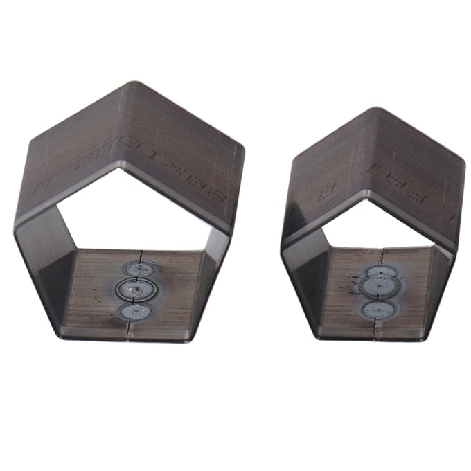 4 Pièces Matrices de Découpe Pentagon en Acier Alliage Moule de Découpe Cuir pour Artisanat Cuir DIY black
