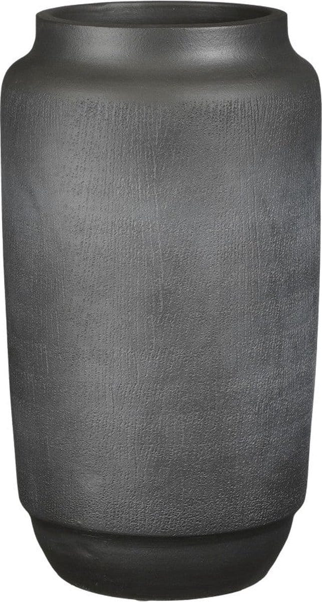 Mica Decorations Aveiro Bloempot - 22x22x40 cm - Terracotta - Zwart