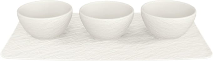 Villeroy en Boch Rock Glacier Dipschaaltjes Set OP=OP Manufacture Rock - Wit - 4-delig