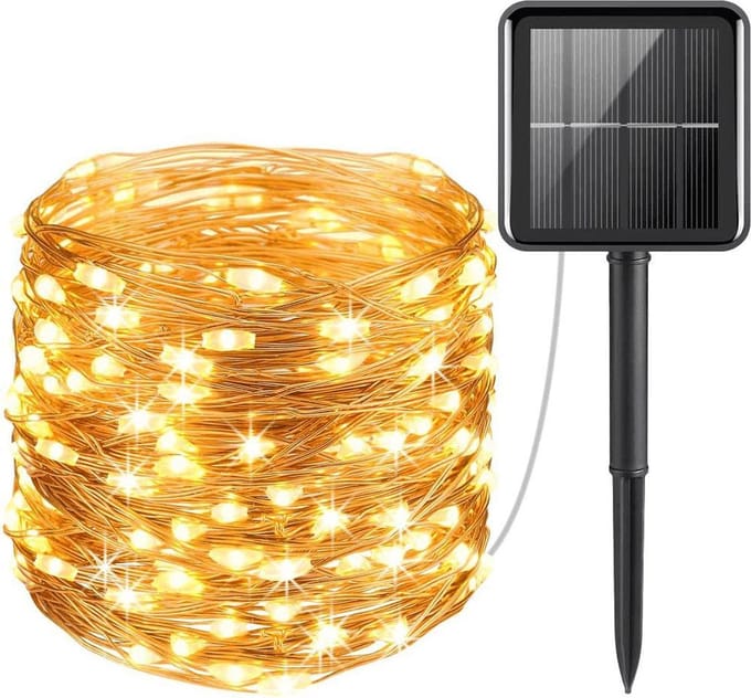 kerst verlichting - Solar lichtsnoer - Warm witte leds - 30 meter - Op zonne-energie