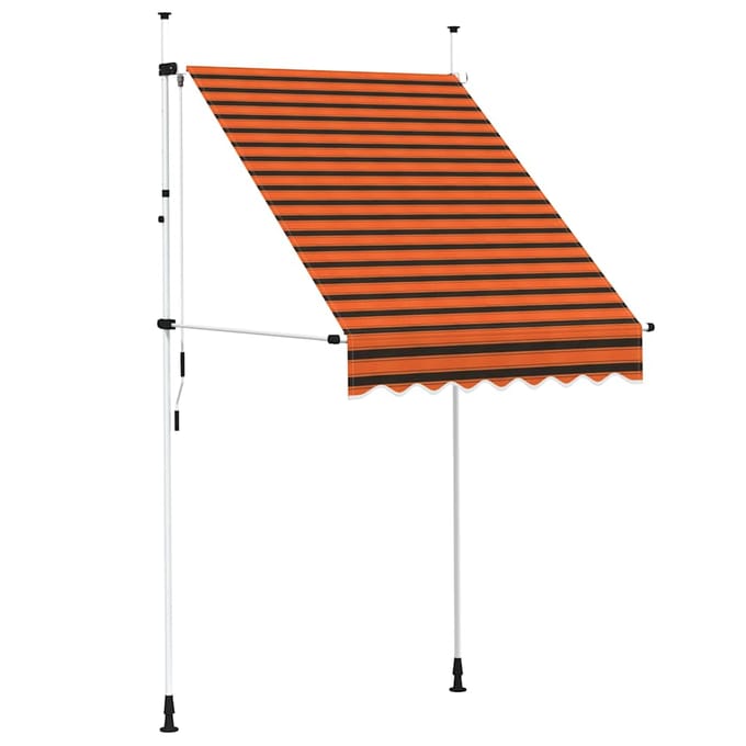 vidaXL - Luifel - handmatig - uittrekbaar - 150 - cm - oranje - en - bruin