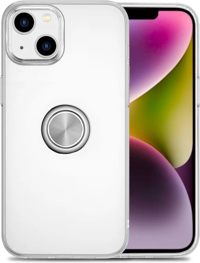 Armordrop Hoesje Met Ring Geschikt Voor iPhone 14 Plus - Transparant Hoesje Met Ring