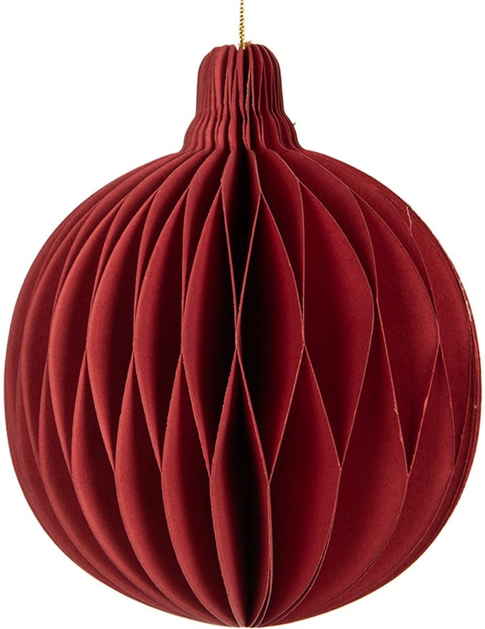 Clayre & Eef Kersthanger Ø 8x10 cm Rood Papier