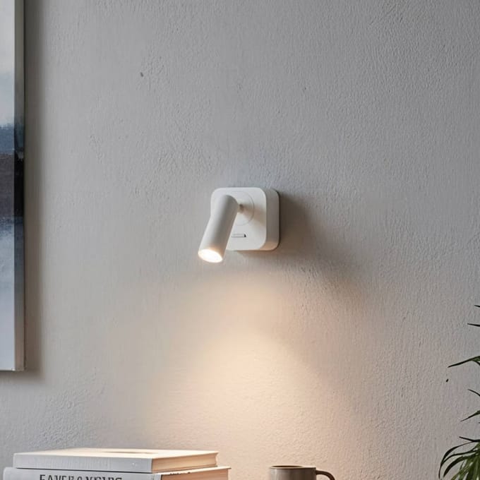 Ideal Lux LED wandspot Bean, wit, breedte 7 cm, metaal