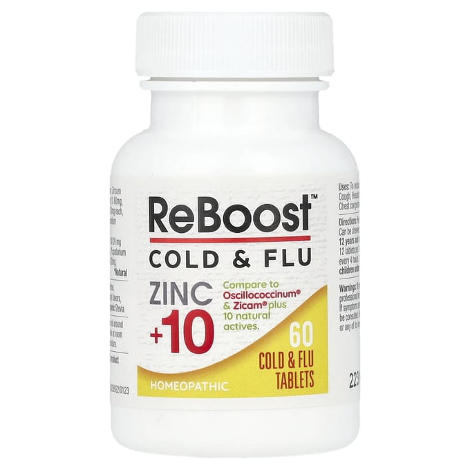 MediNatura, T-Relief, ReBoost, Zink +10, Verkoudheid & Griep Tabletten, 60 Tabletten