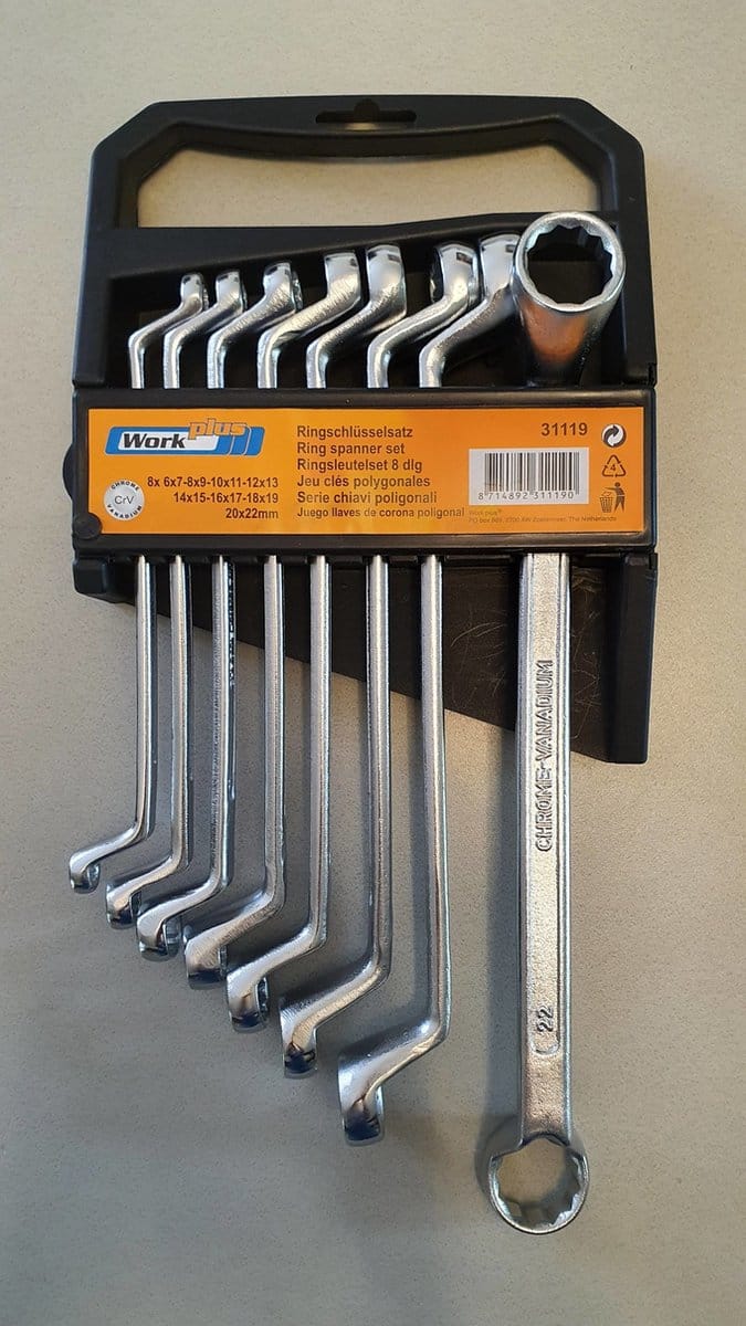 Work-plus Ringsleutelset 8 delig 6-22mm