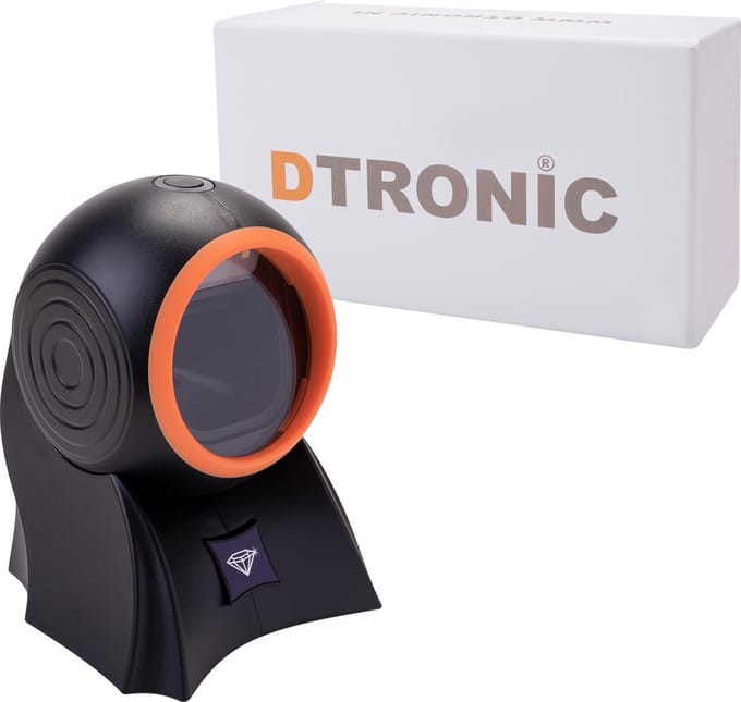 DTRONIC DT3120 tafelscanner – USB Plug & Play – 1D/2D QR – Flexibele kop – Handsfree – Voor PC, Mac & Linux