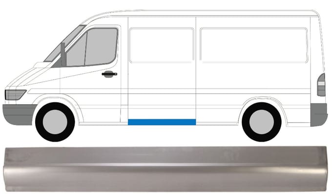 Plaatwerkdeel zijpaneel voor Mercedes Sprinter 1995-2006 / Links